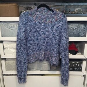 Free People Stardust Multicolored Fuzzy Pullover Sweater‎